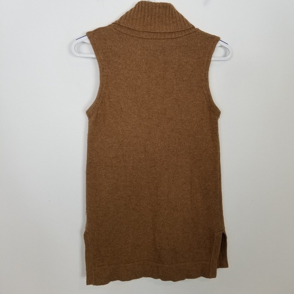 J.Crew Turtleneck Sweater-tank Sz XS Brown Women Cotton Wool Classic - Picture 5 of 9